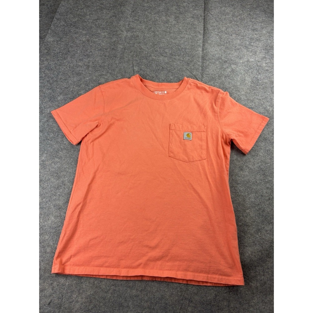 Carhartt‎ Women's 4/6 S T Shirt Short Sleeve Tee Pocket Loose Fit Orange